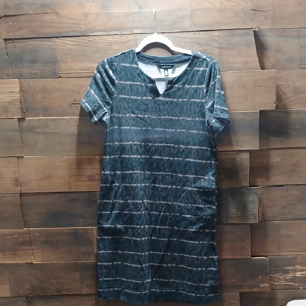 Ellen Tracy Black and Brown Strip Dress Size Small